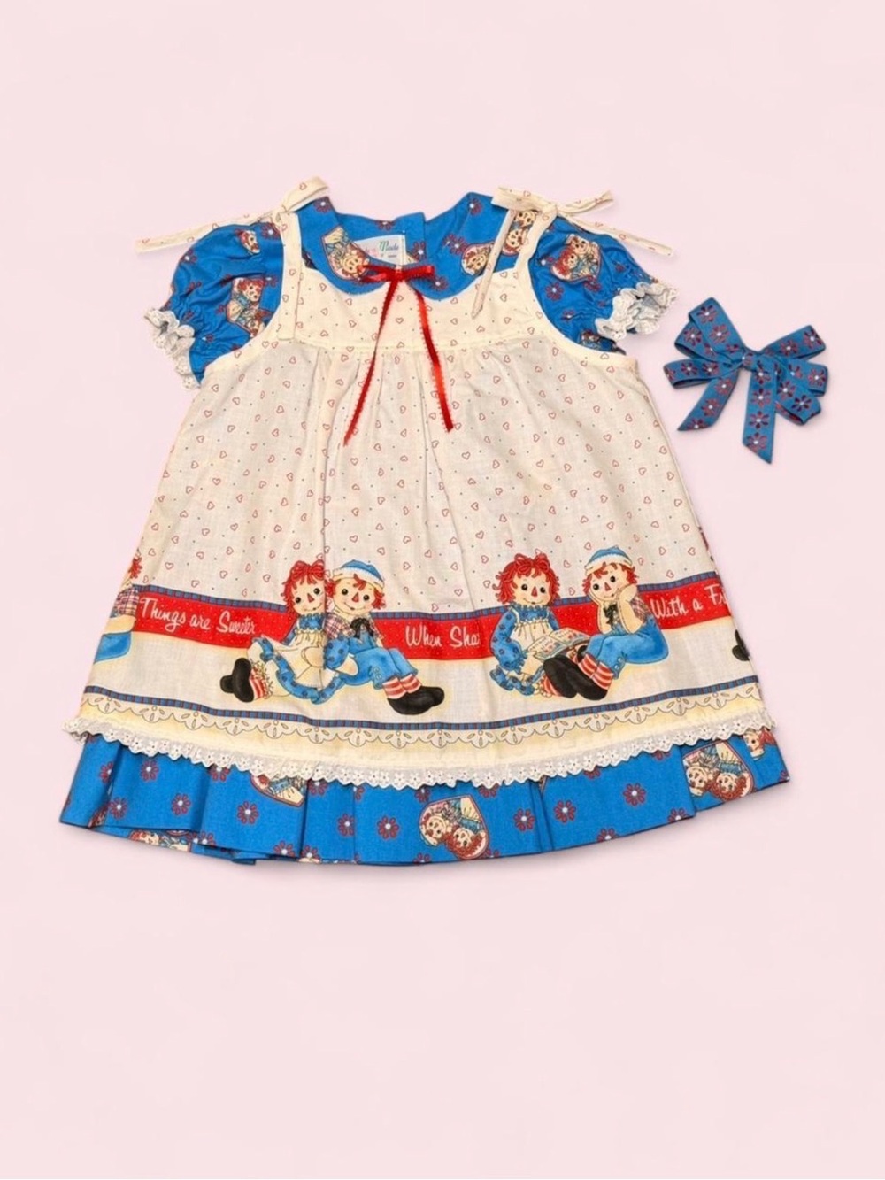 Handmade Daisy Kingdom Raggedy Ann Pinafore Dress 2T Storybook Cottagecore
